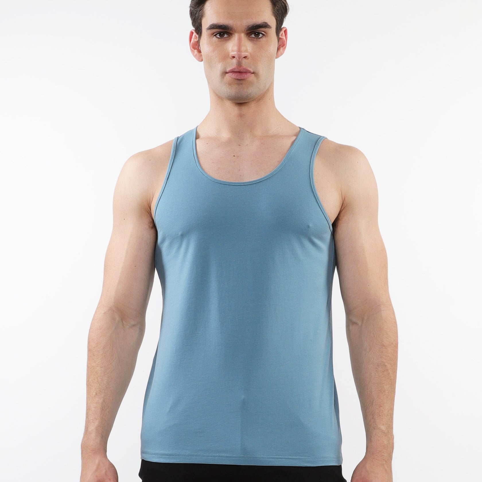 BLUEPRINT TRIANGLES LASER CUT STRETCH JERSEY TANKS