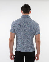 TEAL STRETCH CRINKLE KNIT SHORT SLEEVE SHIRT ST-24052