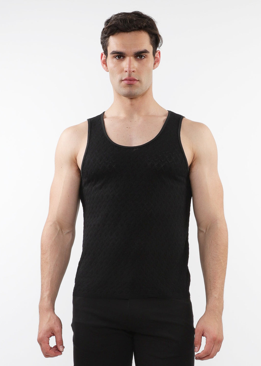 / THEREDTHREAD black tank massage theredthread トップス ザレッドスレッド】S tank chain customize トップス