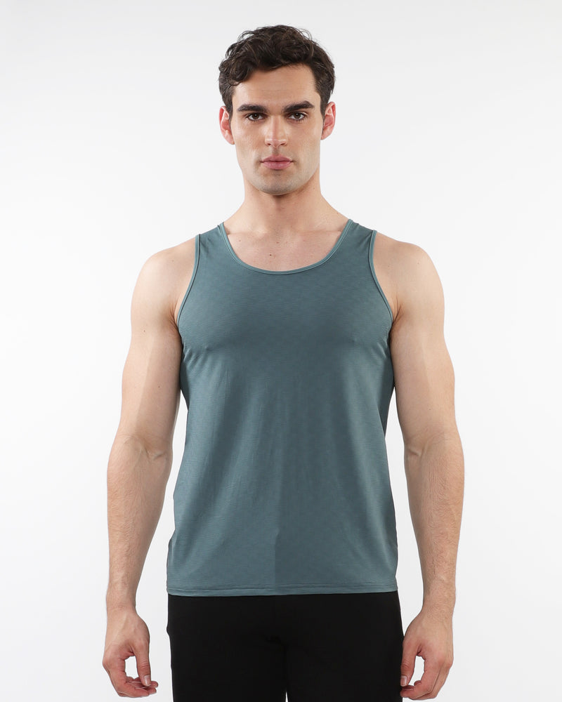 FERN TEXTURED STRETCH MESH PERFORMANCE TANK ST-286