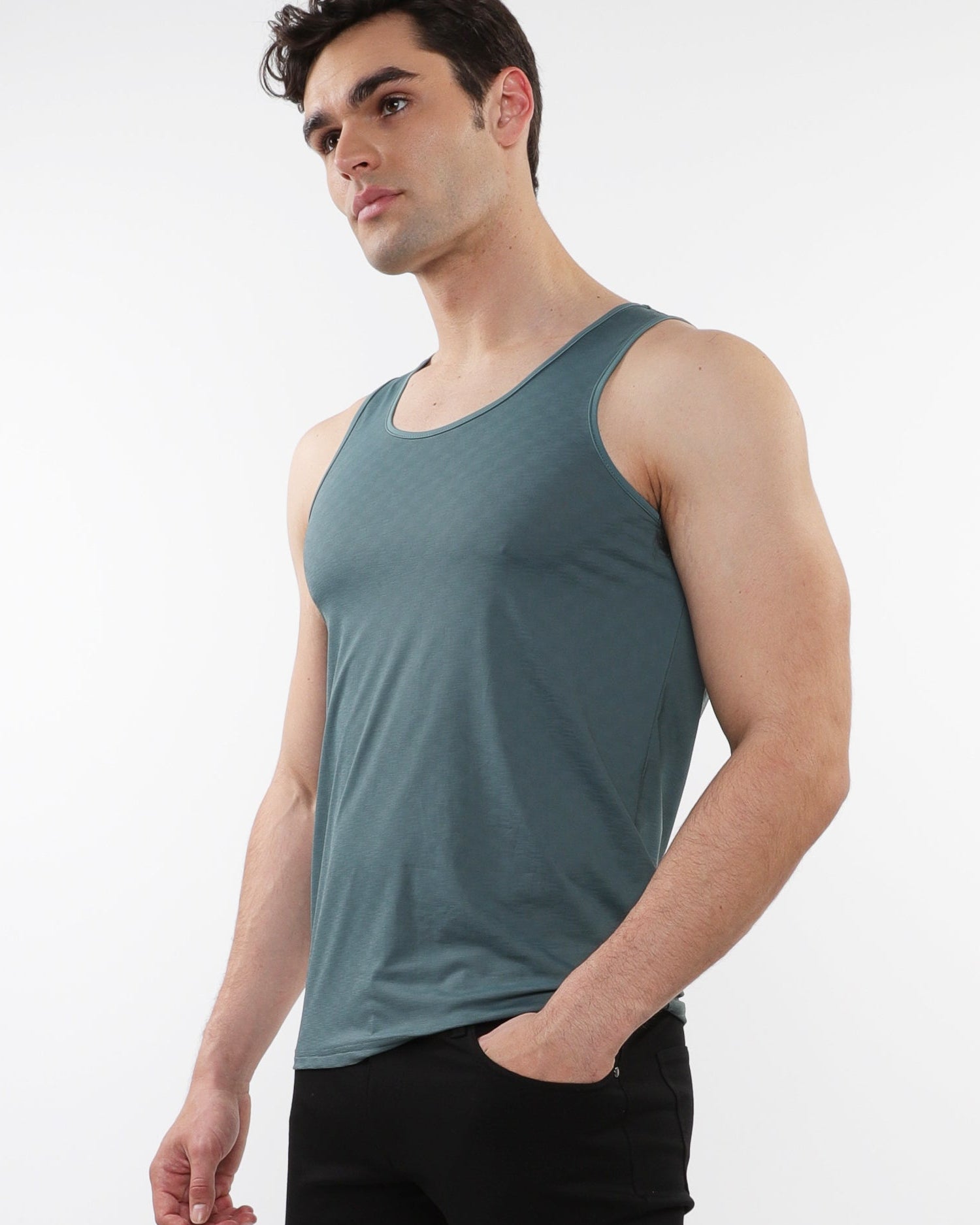 FERN TEXTURED STRETCH MESH PERFORMANCE TANK ST-286