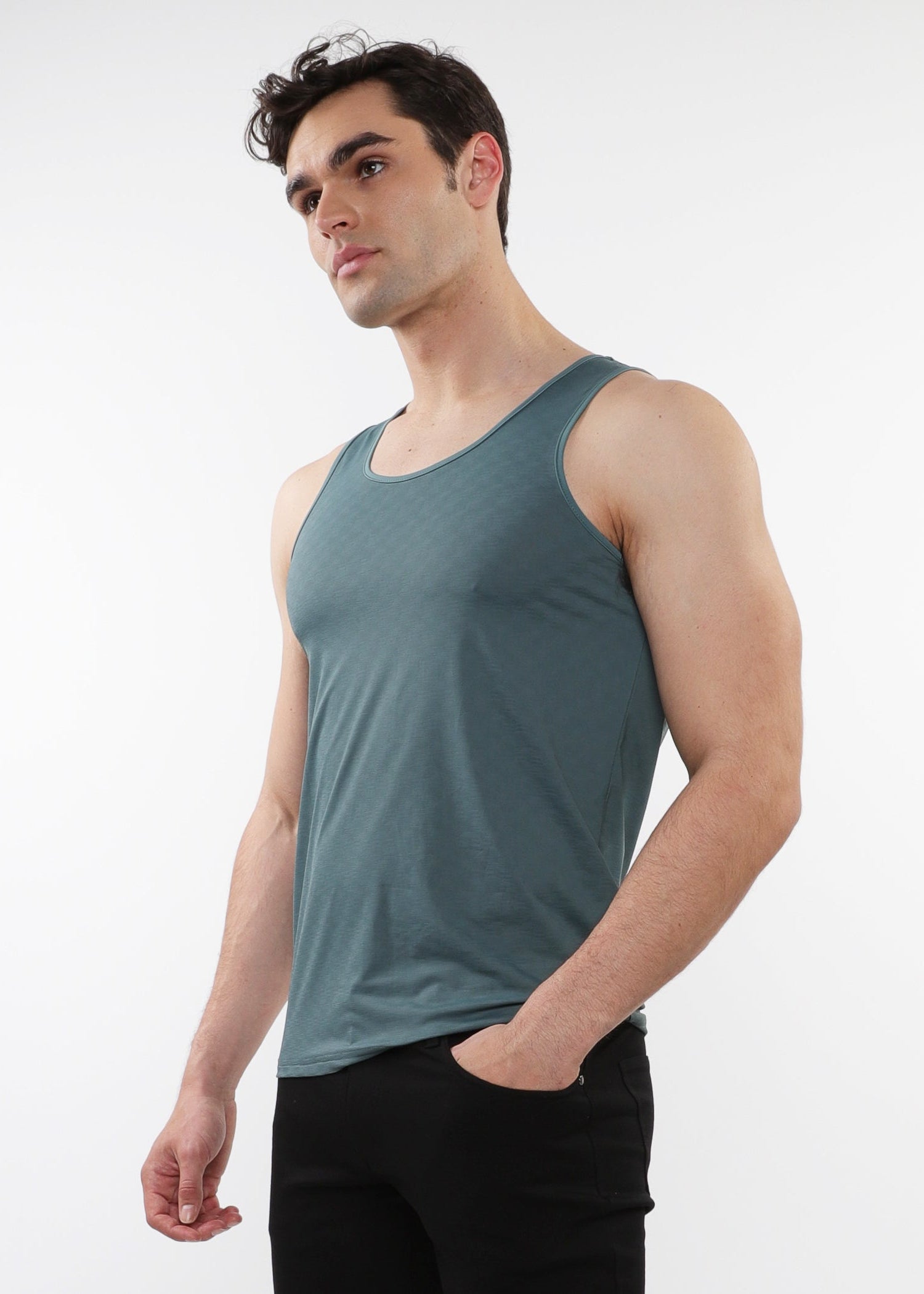 FERN TEXTURED STRETCH MESH PERFORMANCE TANK ST-286
