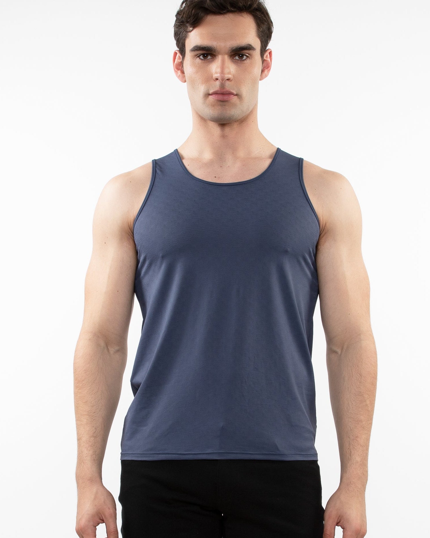 SLATE TEXTURED STRETCH MESH PERFORMANCE TANK ST-286