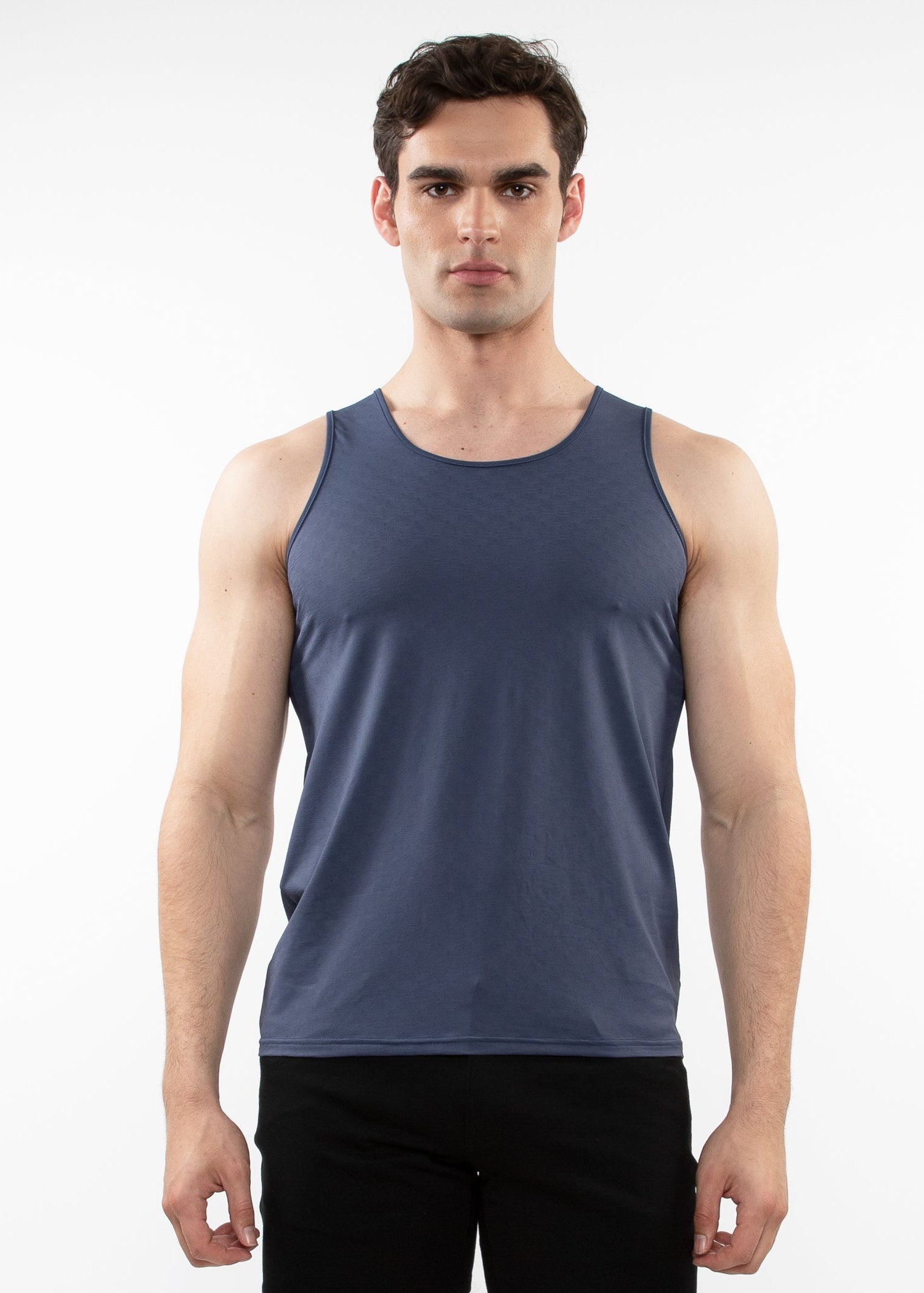 SLATE TEXTURED STRETCH MESH PERFORMANCE TANK ST-286