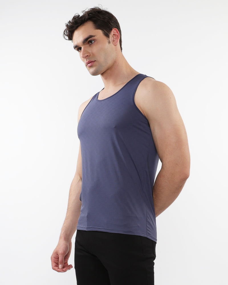 SLATE TEXTURED STRETCH MESH PERFORMANCE TANK ST-286