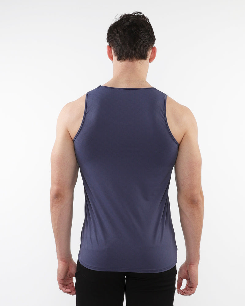SLATE TEXTURED STRETCH MESH PERFORMANCE TANK ST-286