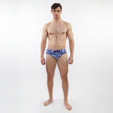 COBALT/SKY CAMO PRINTED SWIM BRIEFS ST-8015-18