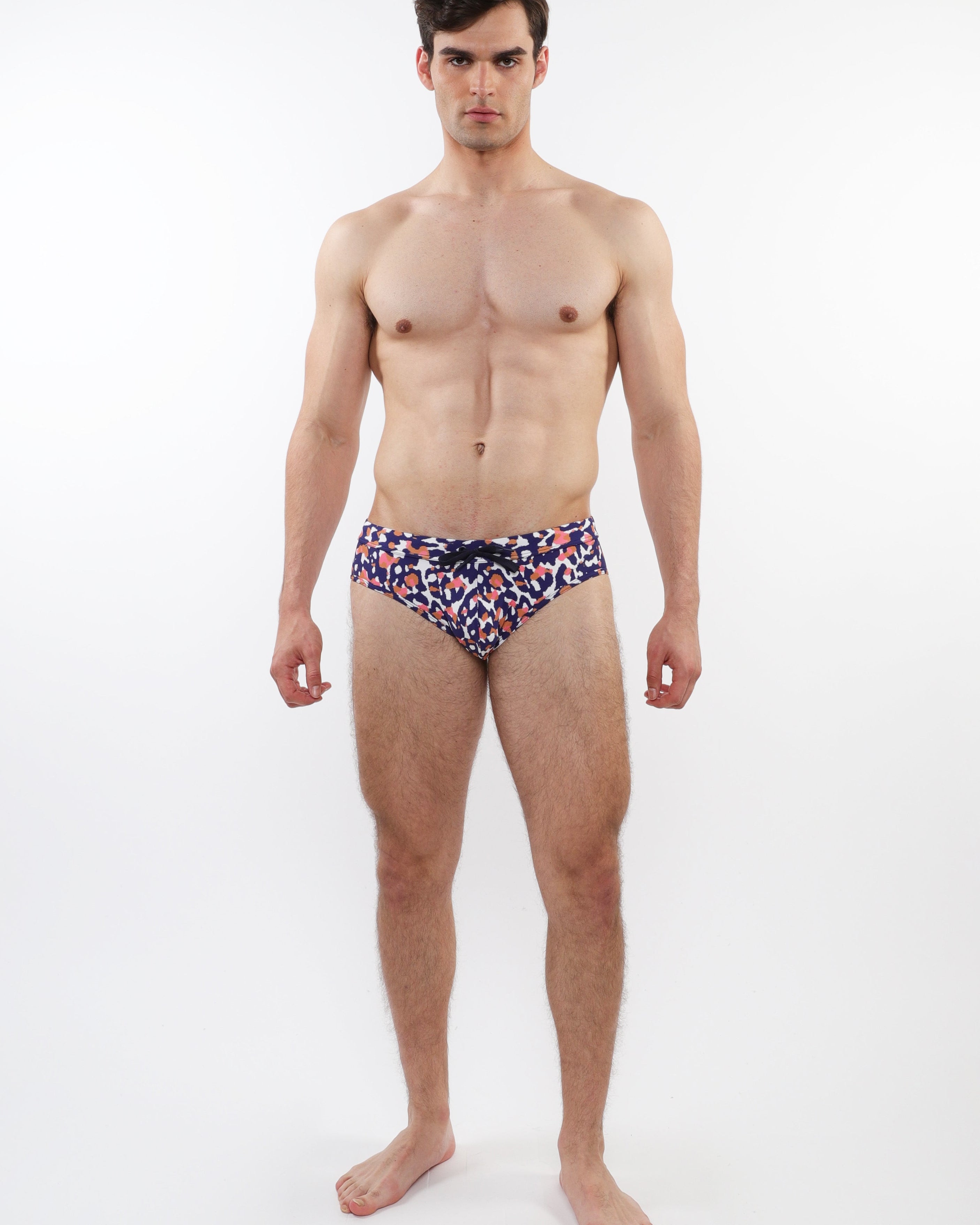 NAVY/SAND CAMO PRINTED SWIM BRIEFS ST-8015-19