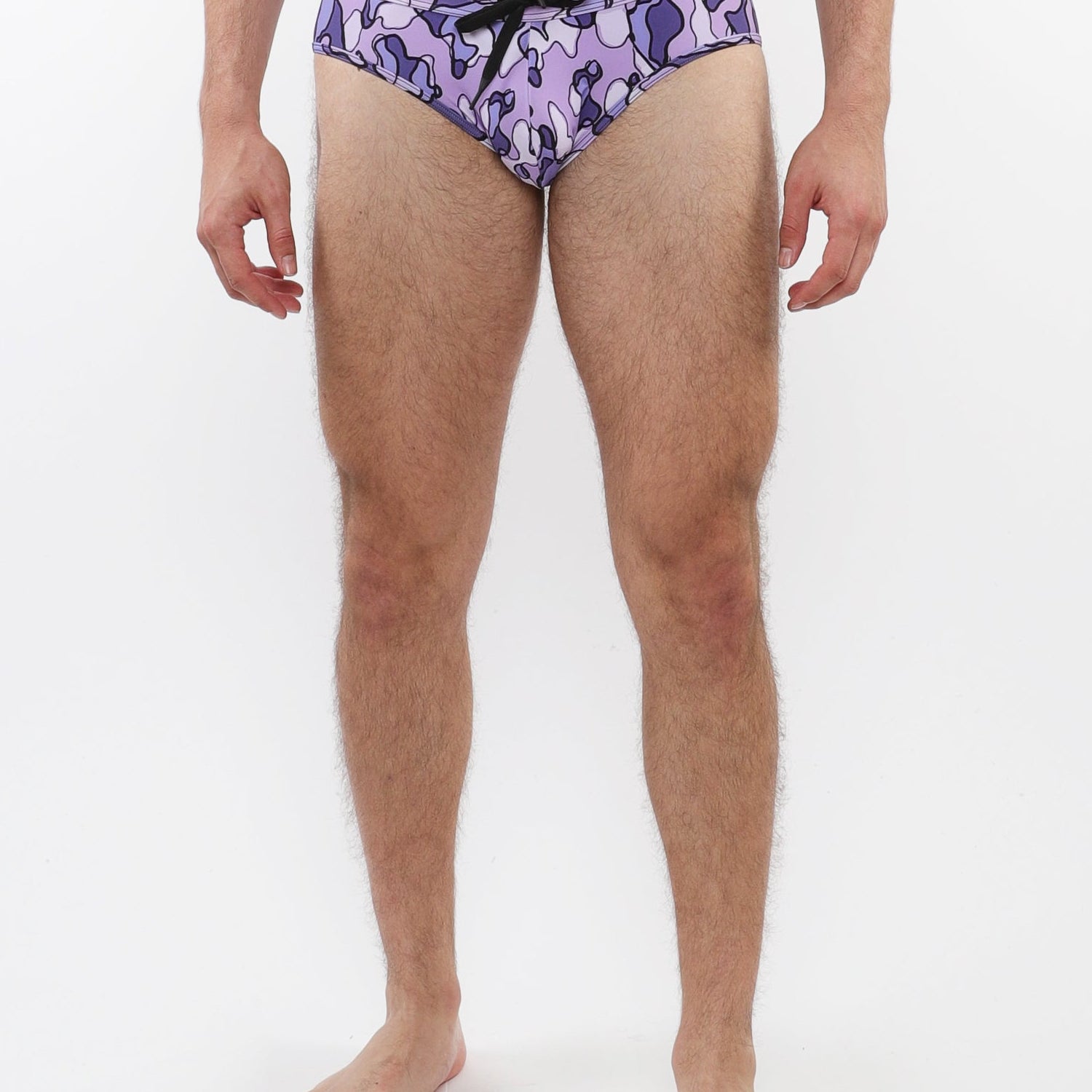 PURPLE/ PERIWINKLE CAMO PRINTED SWIM BRIEFS ST-8015-21