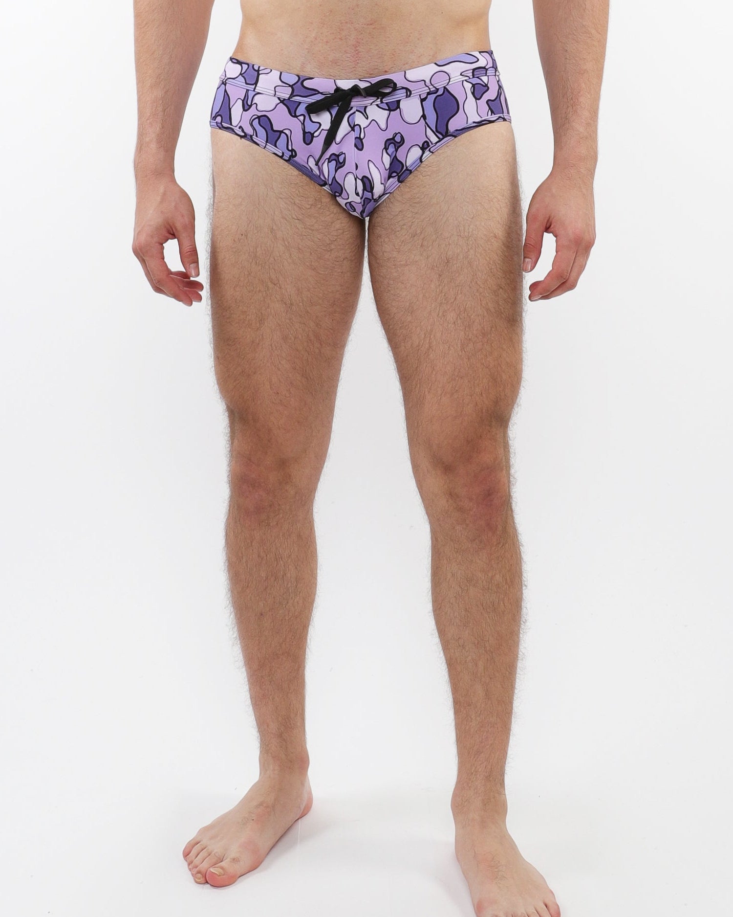 PURPLE/ PERIWINKLE CAMO PRINTED SWIM BRIEFS ST-8015-21