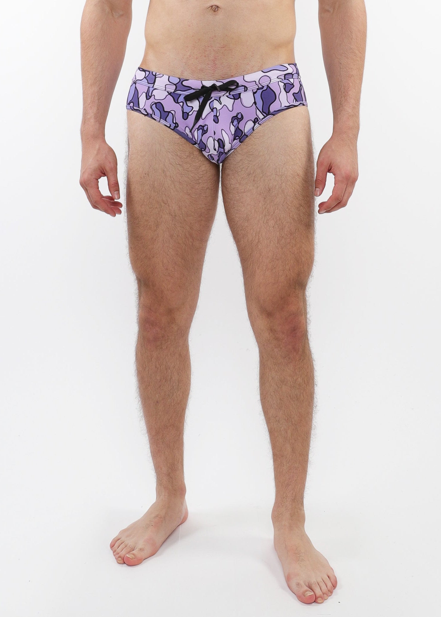 PURPLE/ PERIWINKLE CAMO PRINTED SWIM BRIEFS ST-8015-21