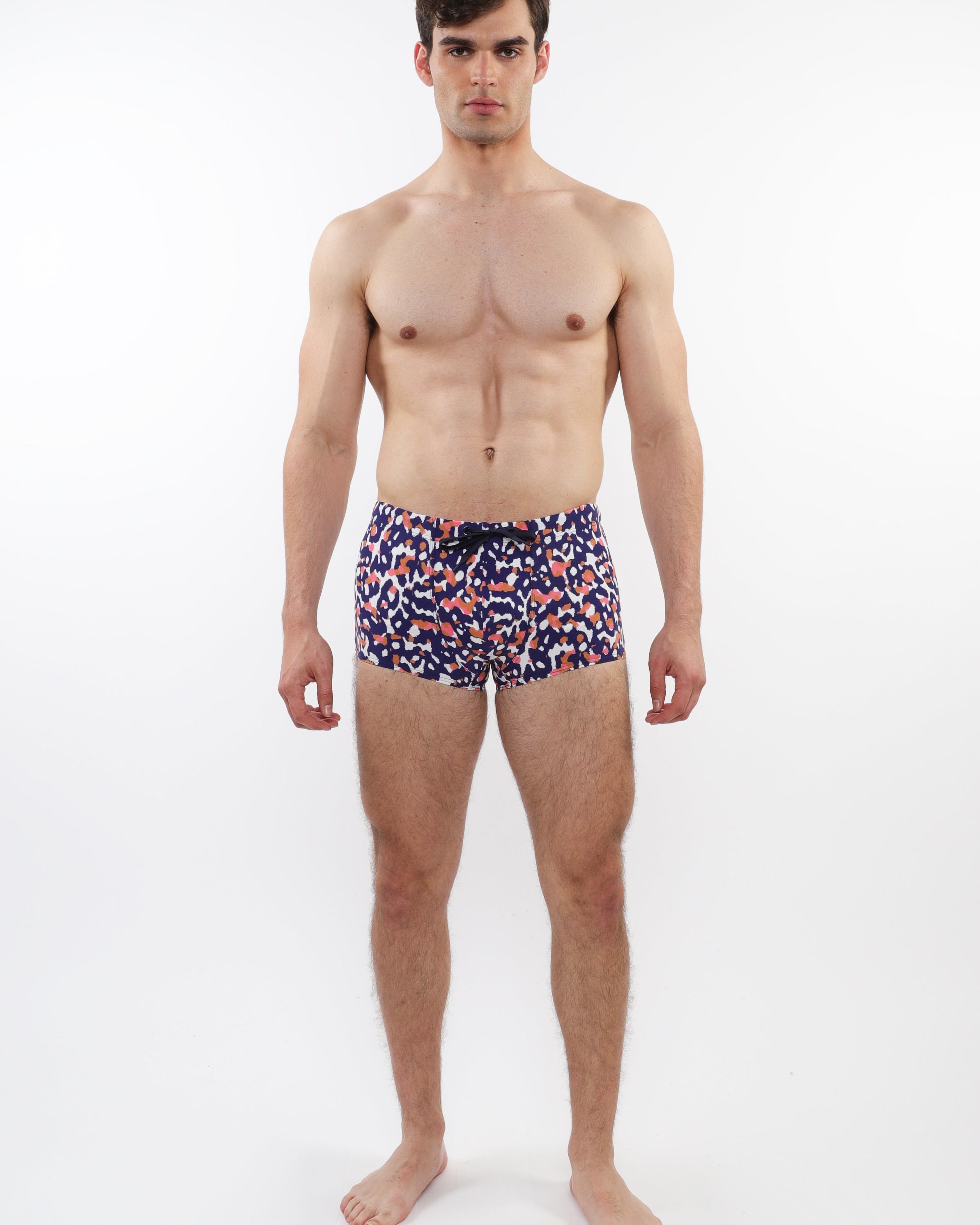 NAVY/SAND CAMO PRINTED SWIM TRUNKS ST-8016-39