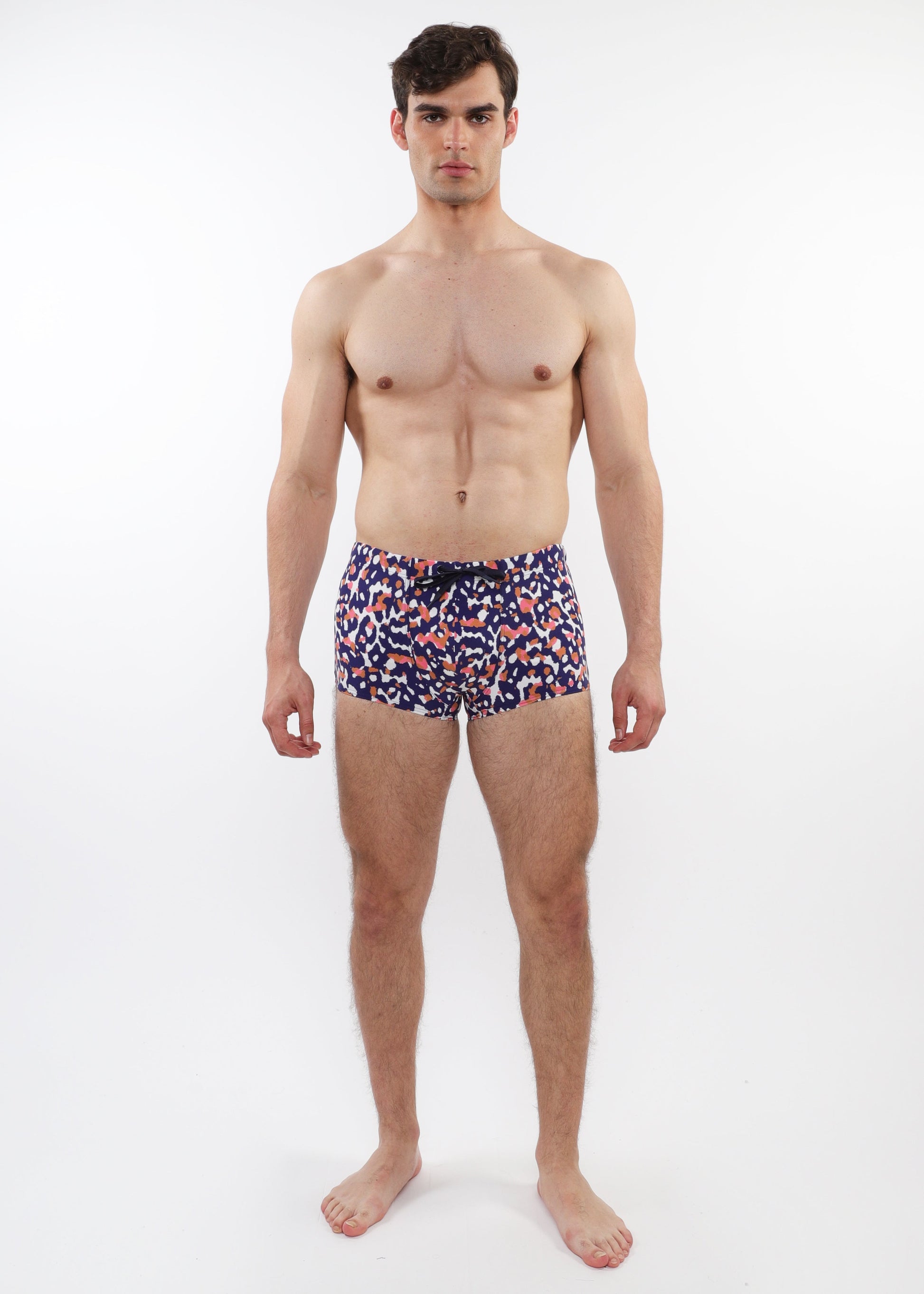 NAVY/SAND CAMO PRINTED SWIM TRUNKS ST-8016-39