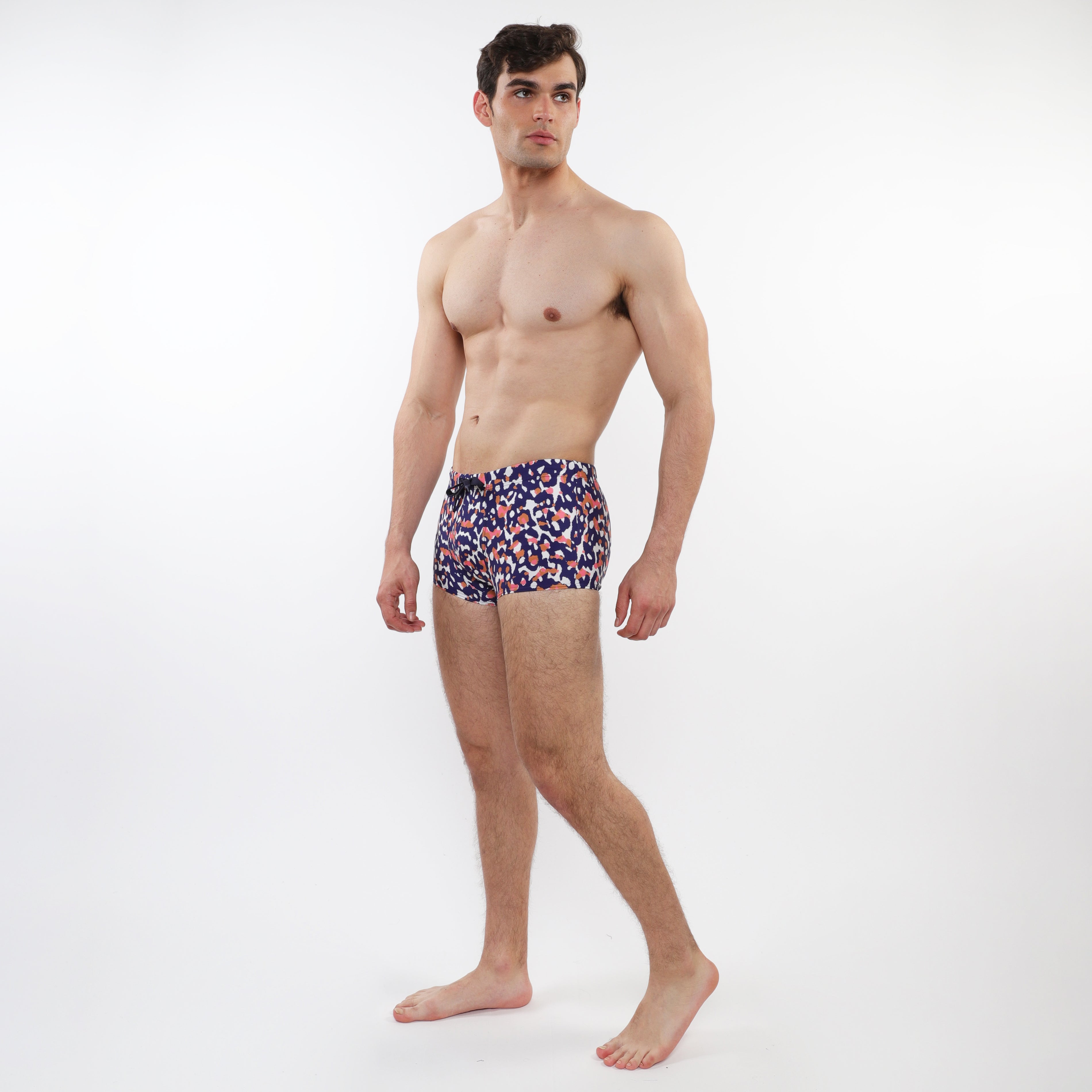 NAVY/SAND CAMO PRINTED SWIM TRUNKS ST-8016-39