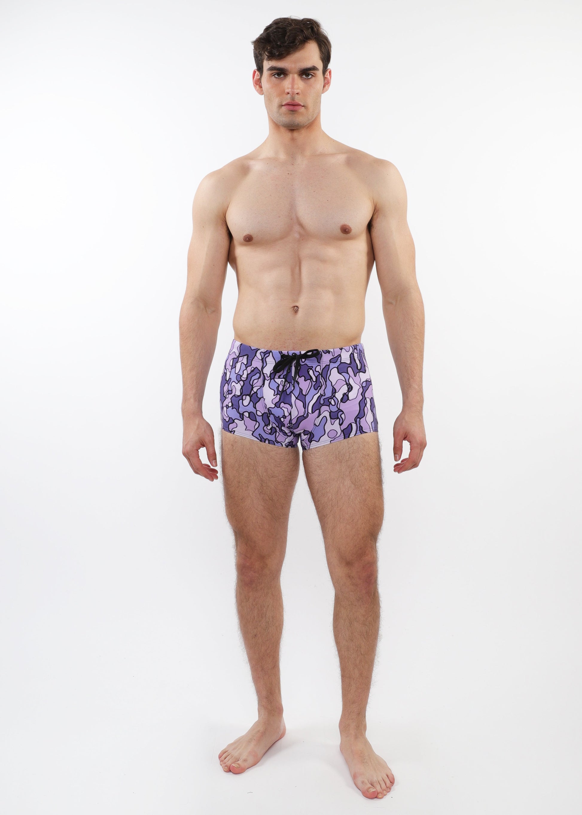 PURPLE/ PERIWINKLE CAMO PRINTED SWIM TRUNKS ST-8016-41