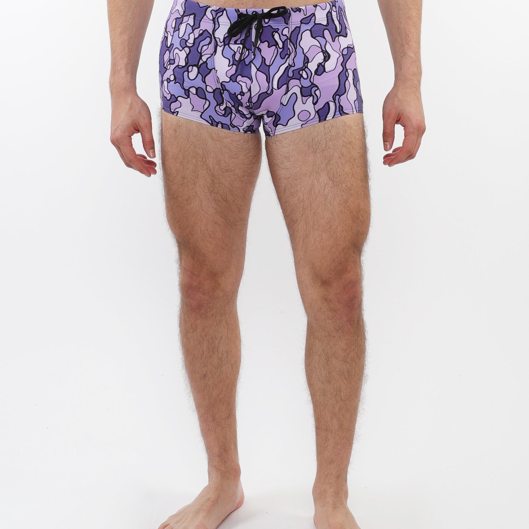 PURPLE/ PERIWINKLE CAMO PRINTED SWIM TRUNKS ST-8016-41