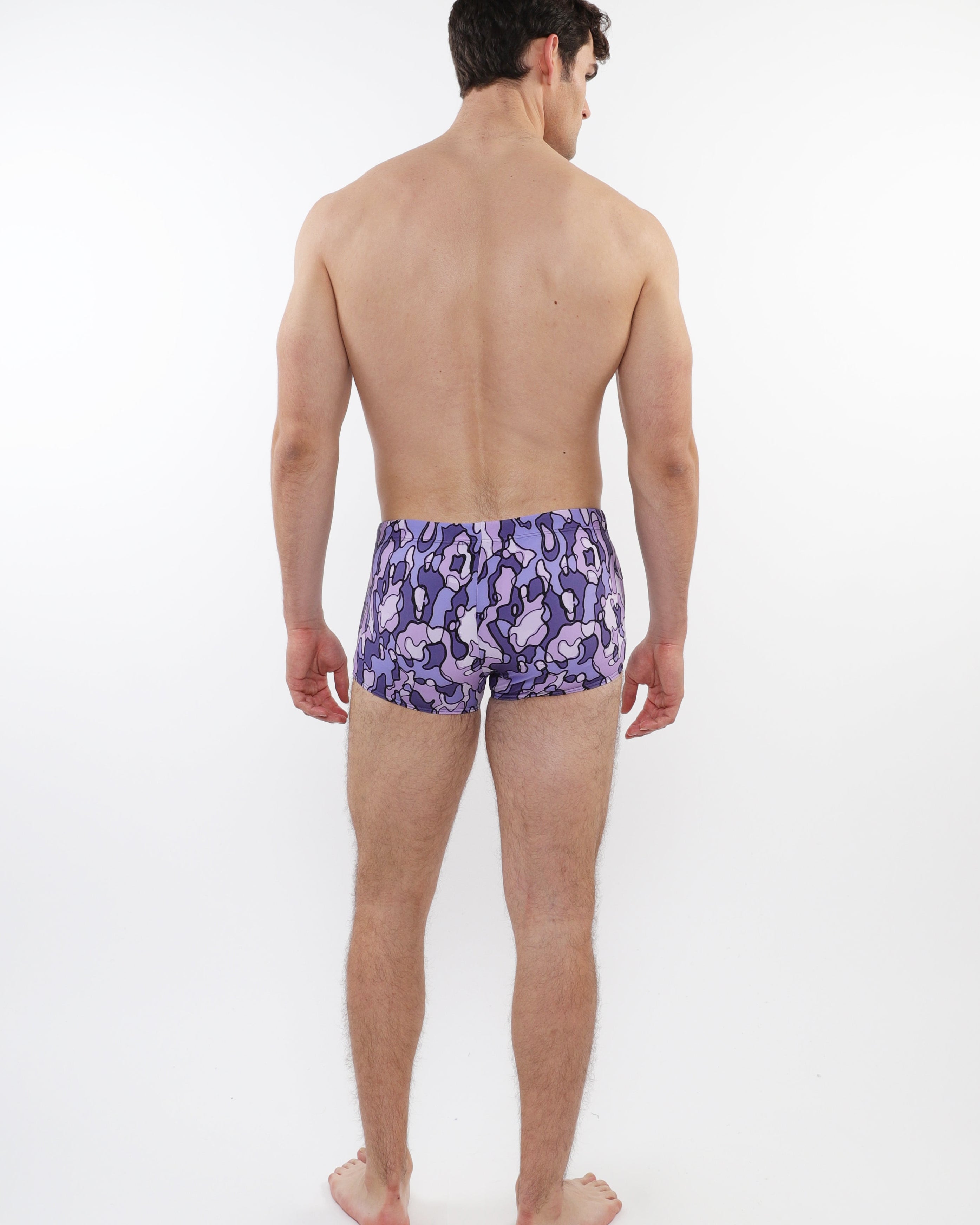 PURPLE/ PERIWINKLE CAMO PRINTED SWIM TRUNKS ST-8016-41