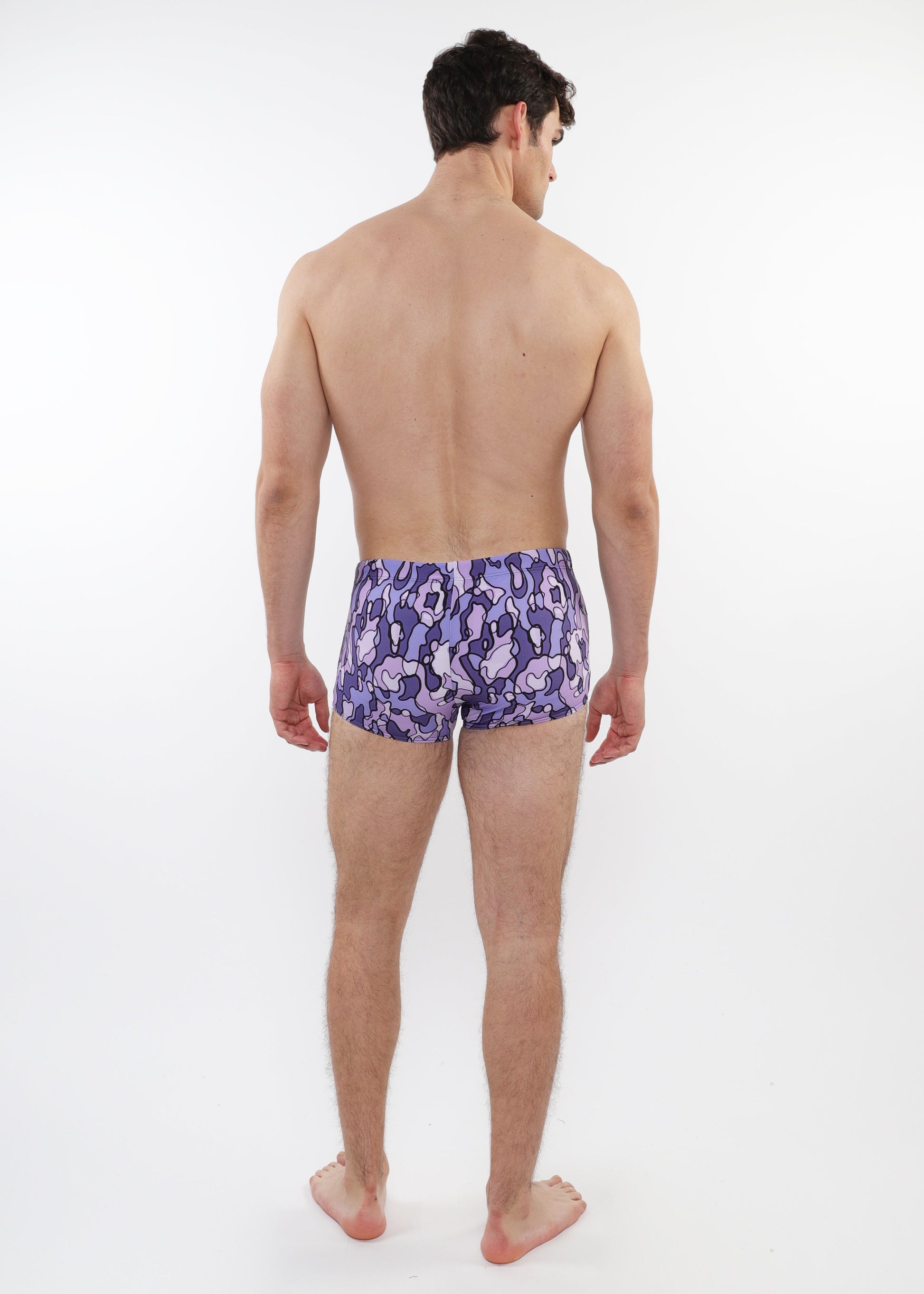 PURPLE/ PERIWINKLE CAMO PRINTED SWIM TRUNKS ST-8016-41