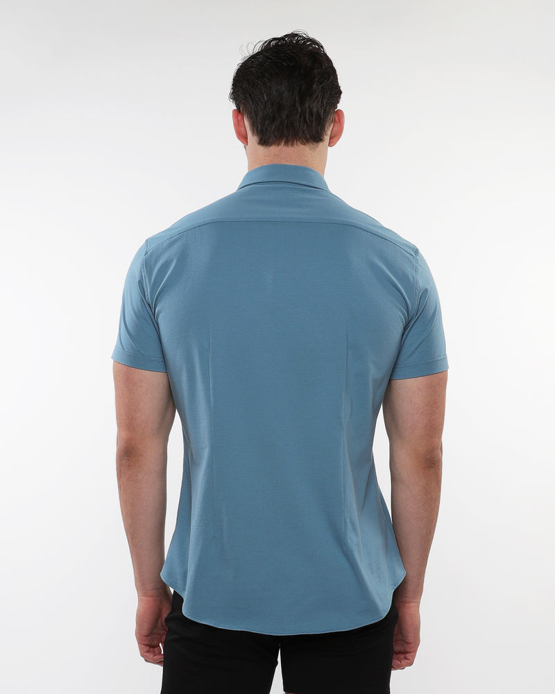 BLUEPRINT SOLID STRETCH JERSEY KNIT SHORT SLEEVE SHIRT ST-963