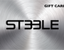 Metallic gift card with 'ST33LE' branding on a silver background