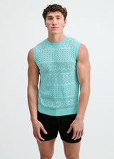 MIRAGE POINTELLE OPEN KNIT VEST ST-24310