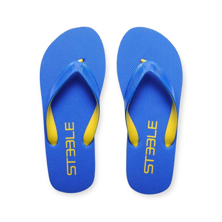 ROYAL BLUE/YELLOW CLASSIC LOGO SOLID FLIP FLOP