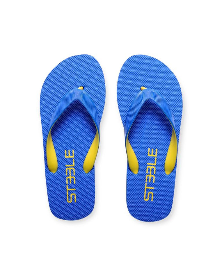 ROYAL BLUE/YELLOW CLASSIC LOGO SOLID FLIP FLOP