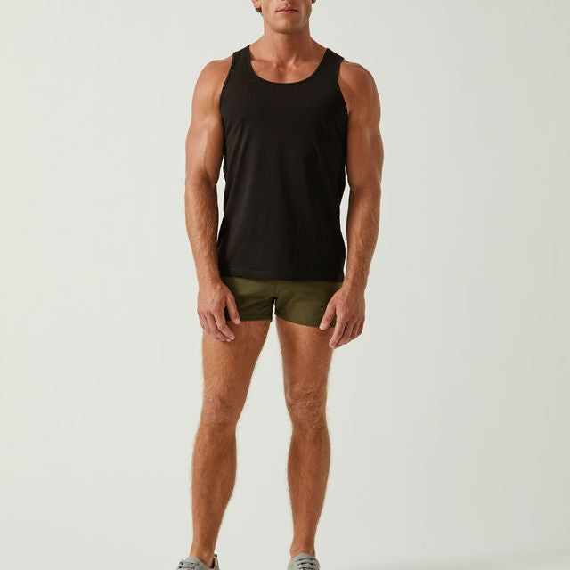 BLACK COTTON JERSEY TANK TOP ST-102