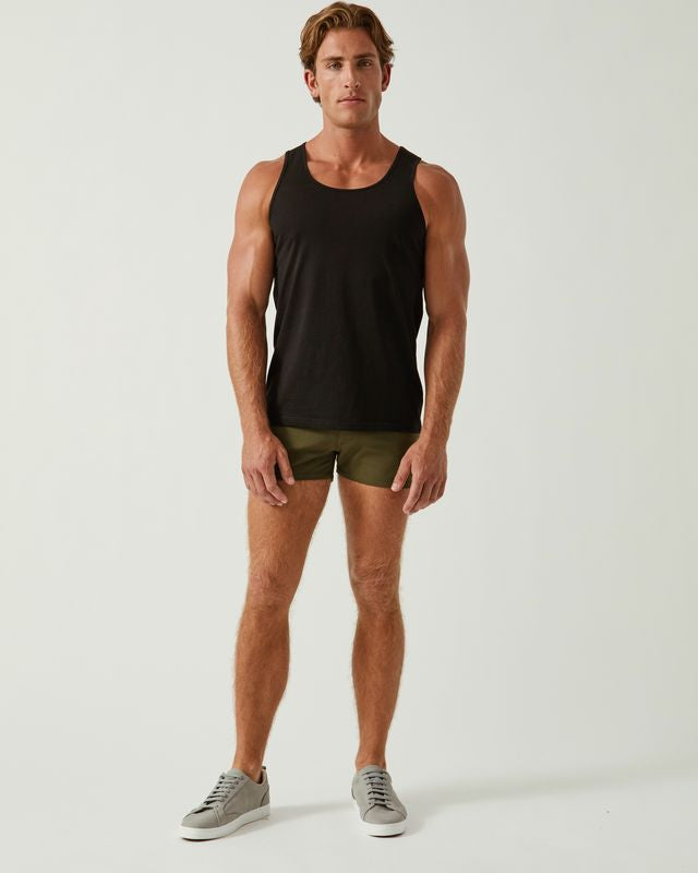 BLACK COTTON JERSEY TANK TOP ST-102