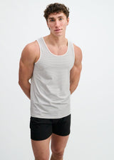 WHITE/BLACK TEXTURED STRETCH MESH PERFORMANCE TANK ST-294