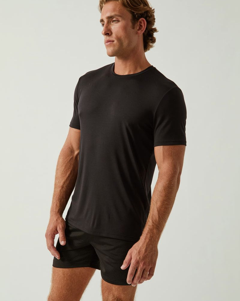 BLACK STONE SOLID STRETCH MODAL CREW NECK TEE ST-9011