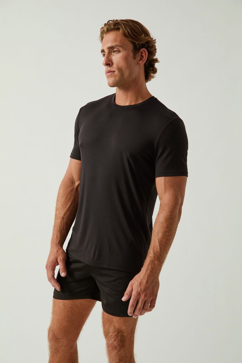 BLACK STONE SOLID STRETCH MODAL CREW NECK TEE ST-9011