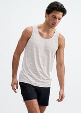WHITE GEOMETRIC STRETCH MESH PERFORMANCE TANK ST-295
