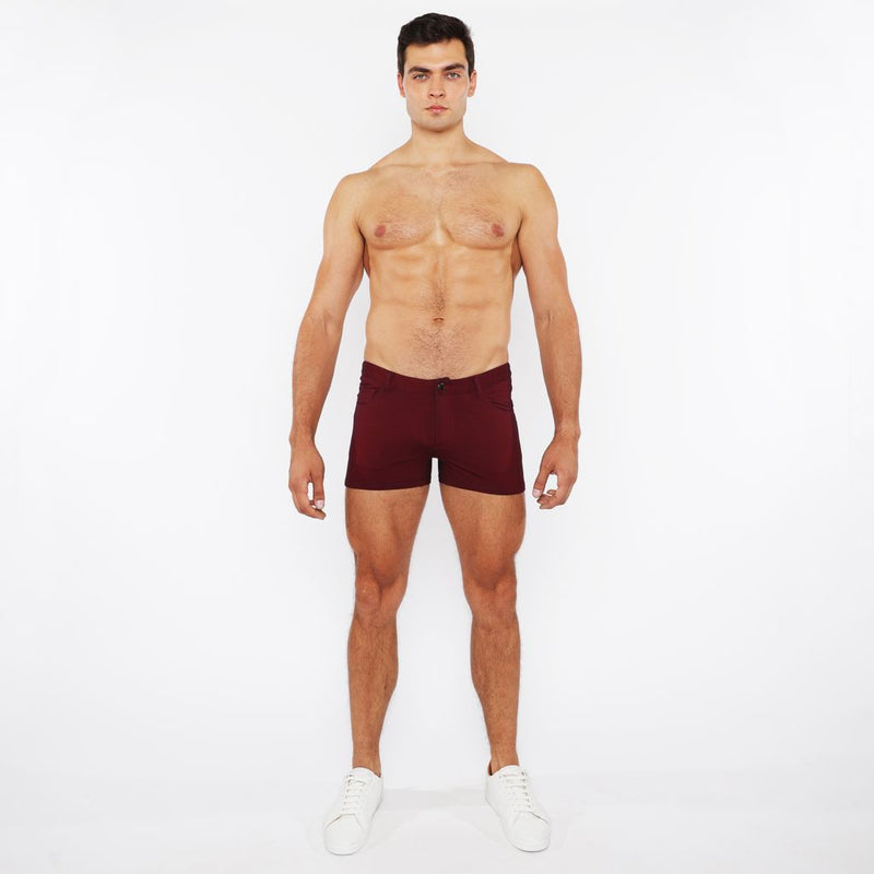 CRANBERRY 3" INSEAM WASHED KNIT DUO TONE DENIM JEANS SHORTS ST-1975-15