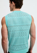 MIRAGE POINTELLE OPEN KNIT VEST ST-24310