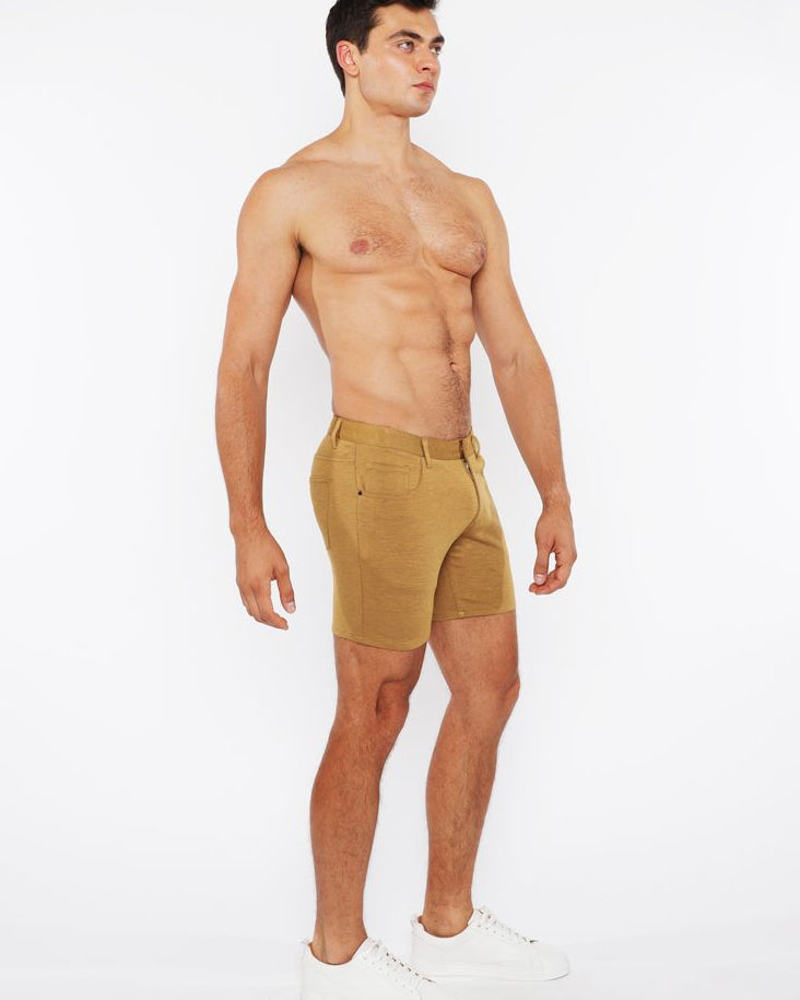 GOLD COAST 5" INSEAM SOLID STRETCH KNIT JEANS SHORTS ST-1932