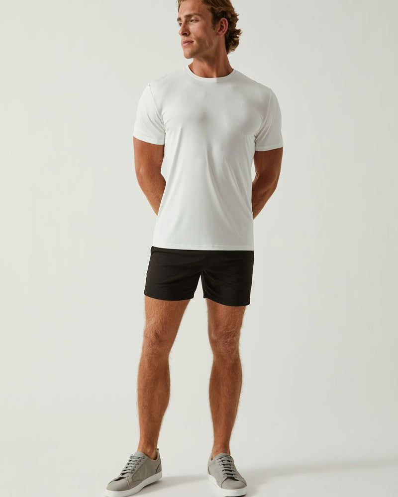CHALK WHITE SOLID STRETCH MODAL CREW NECK TEE ST-9011
