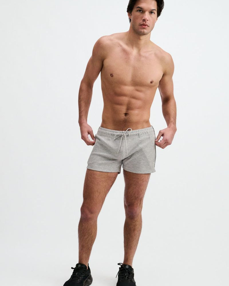 GREY 3.5" INSEAM STRETCH SHORTS W/ SIDE PIPING STA-10514