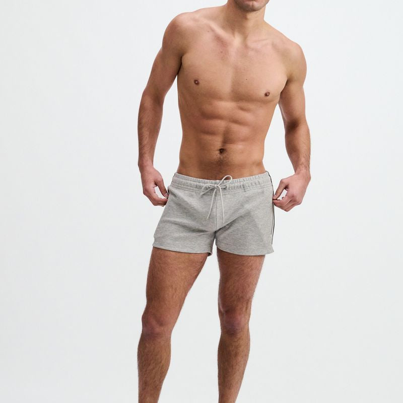 GREY 3.5" INSEAM STRETCH SHORTS W/ SIDE PIPING STA-10514