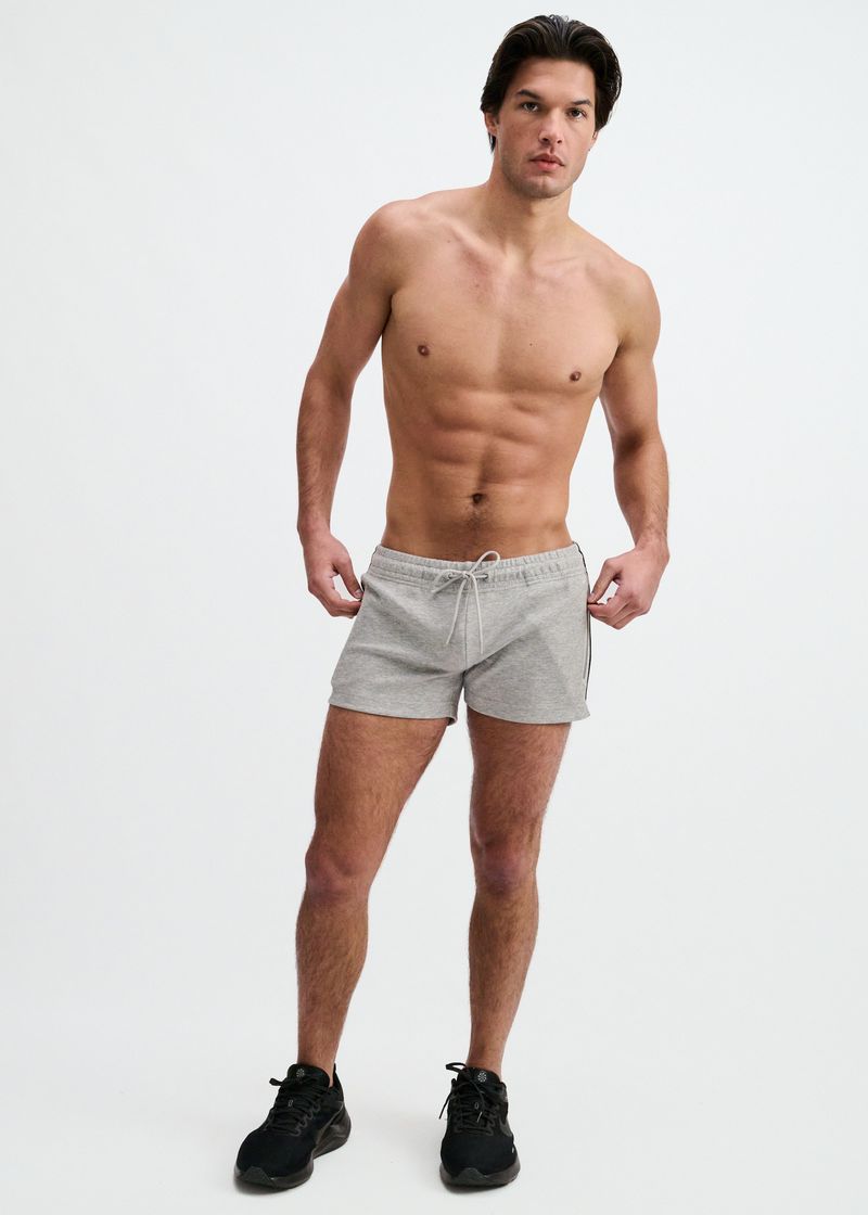 GREY 3.5" INSEAM STRETCH SHORTS W/ SIDE PIPING STA-10514
