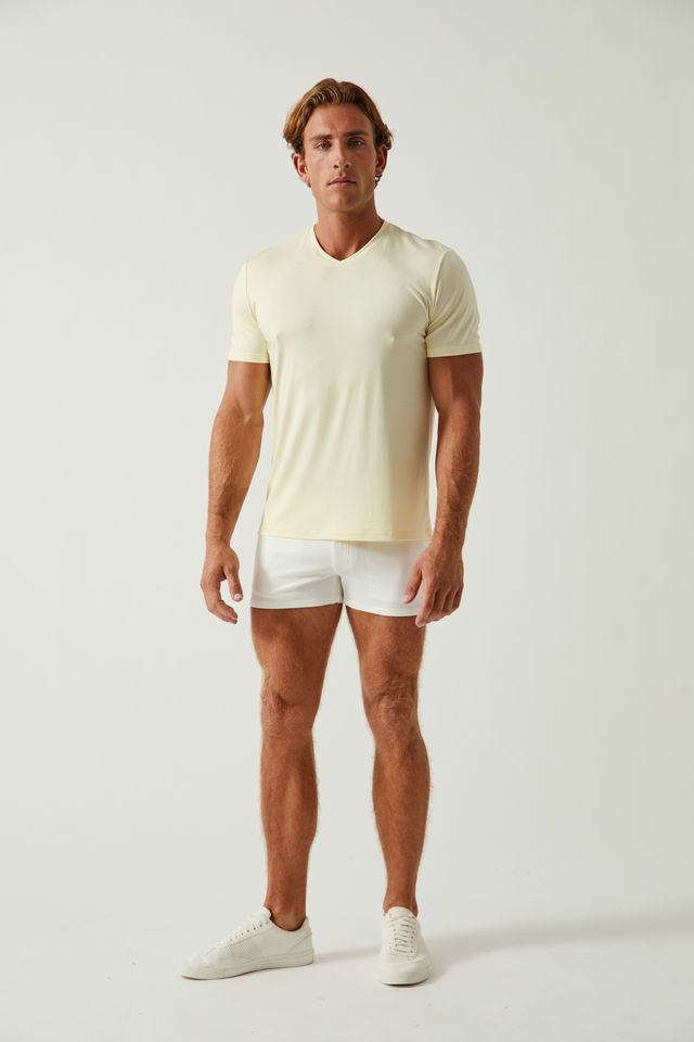 BUTTERCREAM SOLID STRETCH MODAL V- NECK TEE ST-9010
