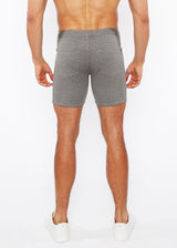 GREY/TAUPE MINI DIAMONDS 5" INSEAM JACQUARD STRETCH KNIT JEANS SHORTS ST-1932-86