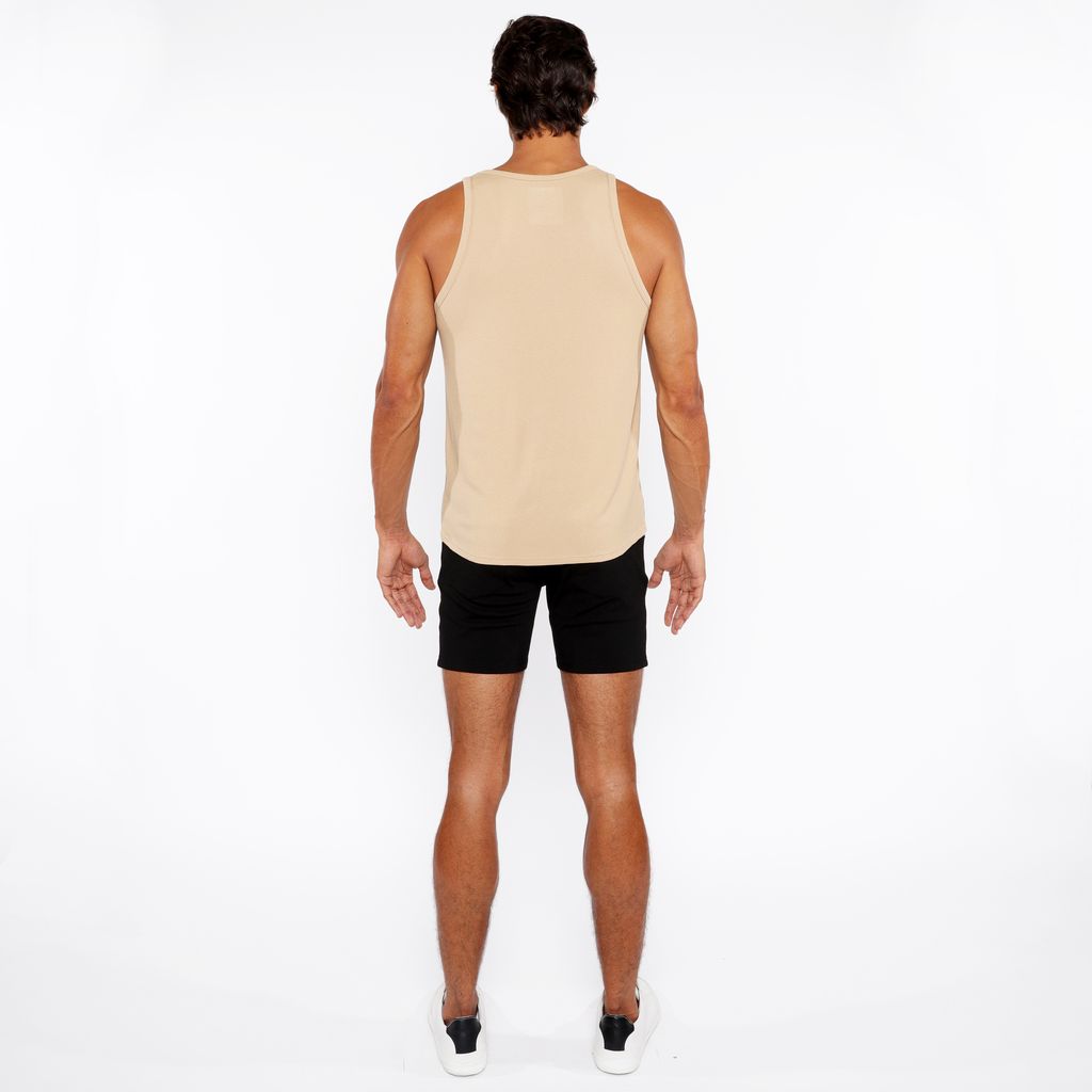 CAMEL RIB STRETCH MODAL TANK STA-16004-02