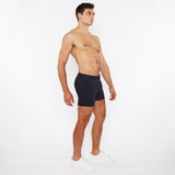 NAVY 5"INSEAM LINEN-LOOK TEXTURED STRETCH KNIT CHINO SHORTS W/ZIP POCKETS ST-1986-09