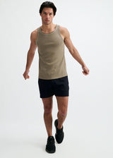RANGER/WHITE RIB STRETCH COTTON/TENCEL TANK W/FINE PIPING DETAIL STA-16011