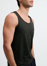BLACK GEOMETRIC STRETCH MESH PERFORMANCE TANK ST-295