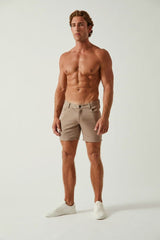 DARK KHAKI 5" INSEAM STRETCH KNIT JEANS SHORTS ST-1932