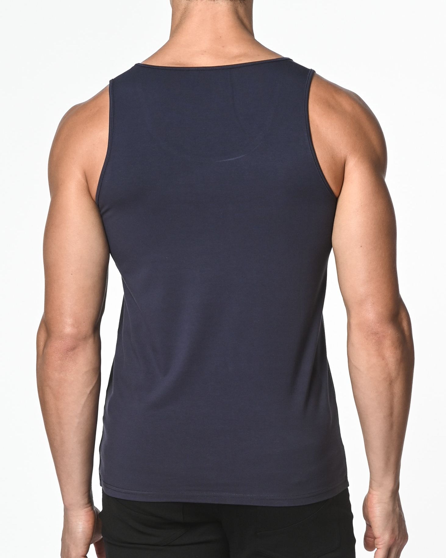 ATLANTIC BLUE SOLID STRETCH JERSEY TANK TOP ST-102