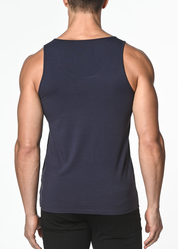 ATLANTIC BLUE SOLID STRETCH JERSEY TANK TOP ST-102