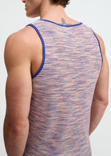 PURPLE SPACE DYE TEXTURED STRETCH KNIT TANK ST-11142